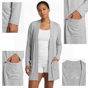 State of Day Intimates Womens XL Cardigan Open Front Loungewear Sleep Gray NWT
